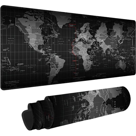 Word Map Extended Big Mouse Pad Large,XL Gaming Mouse Pad Desk Pad,31.5x11.8inch Long Computer Keyboard Mouse Mat Mousepad with 3mm Non-Slip Base and Stitched Edge for Home Office Work