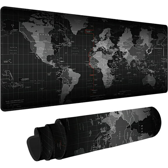 Word Map Extended Big Mouse Pad Large,XL Gaming Mouse Pad Desk Pad,31.5x11.8inch Long Computer Keyboard Mouse Mat Mousepad with 3mm Non-Slip Base and Stitched Edge for Home Office Work