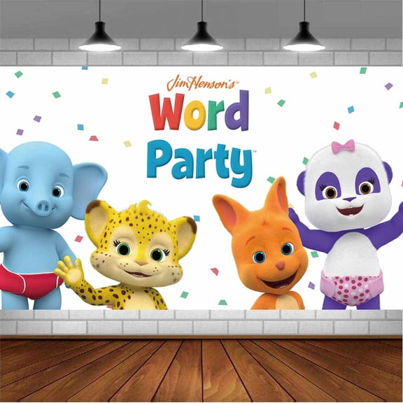 Word Party Backdrop Banner Party Supplies Poster Movie Theme Background for Photography Birthday Decorations