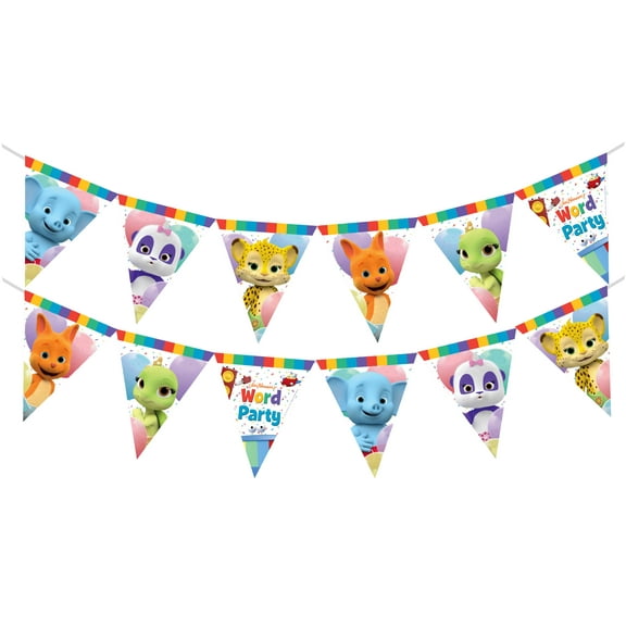 Word Party Birthday Banner Pennant - Word Party Birthday Supplies