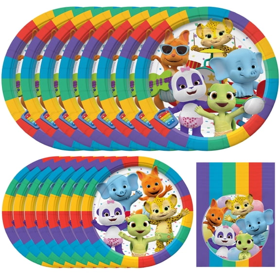 Word Party Birthday Supplies Tableware Starter Set for 16 Guests