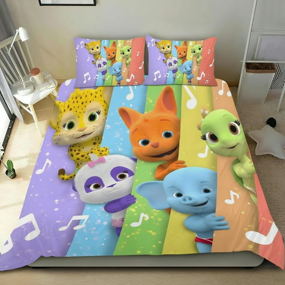 Word Party-themed Bed Sheet Set Three Piece Set Comfortable And Skin Friendly Unique Design Home Decor Gifts For Family Friends fans36x75Inches90cm*190cm