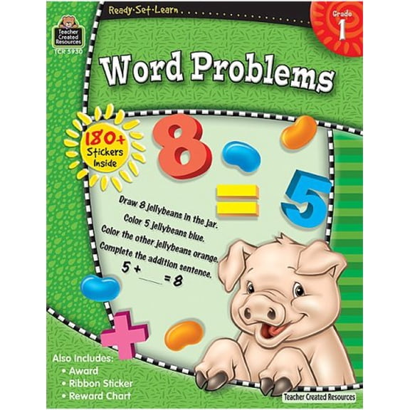 Pre-Owned Ready-Set-Learn: Word Problems Grd 1 [With 180+ Stickers] (Paperback) 1420659308 9781420659306