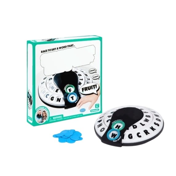 Word Race Board Game, Fast Paced Letter Game for Adults Family, Classic Word Calling Game for 2 or More Players, Party Game for Game Night, 7.1 Inches