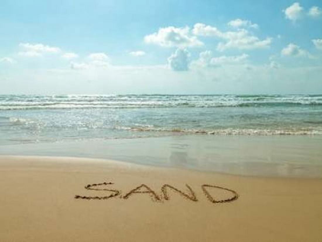 Word Sand written on the beach Canvas Art - Assaf Frank (18 x 24)