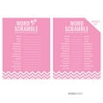 thumbnail image 1 of Word Scramble Bubblegum Pink Chevron Baby Shower Games, 20-Pack, 1 of 2