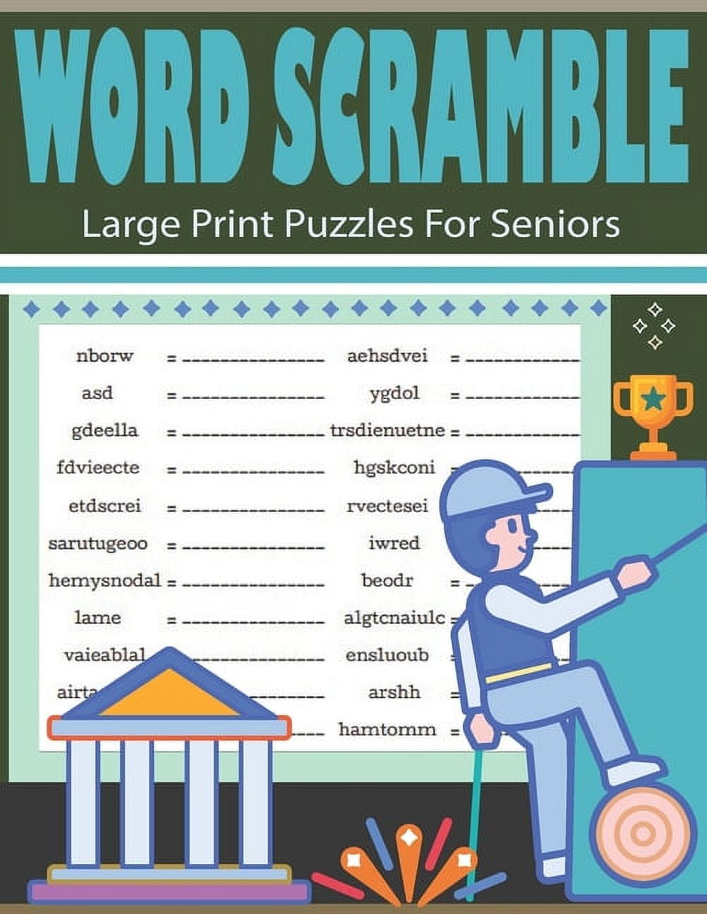 Word Scramble Large Print Puzzles For Seniors: Fun And Challenging Word ...