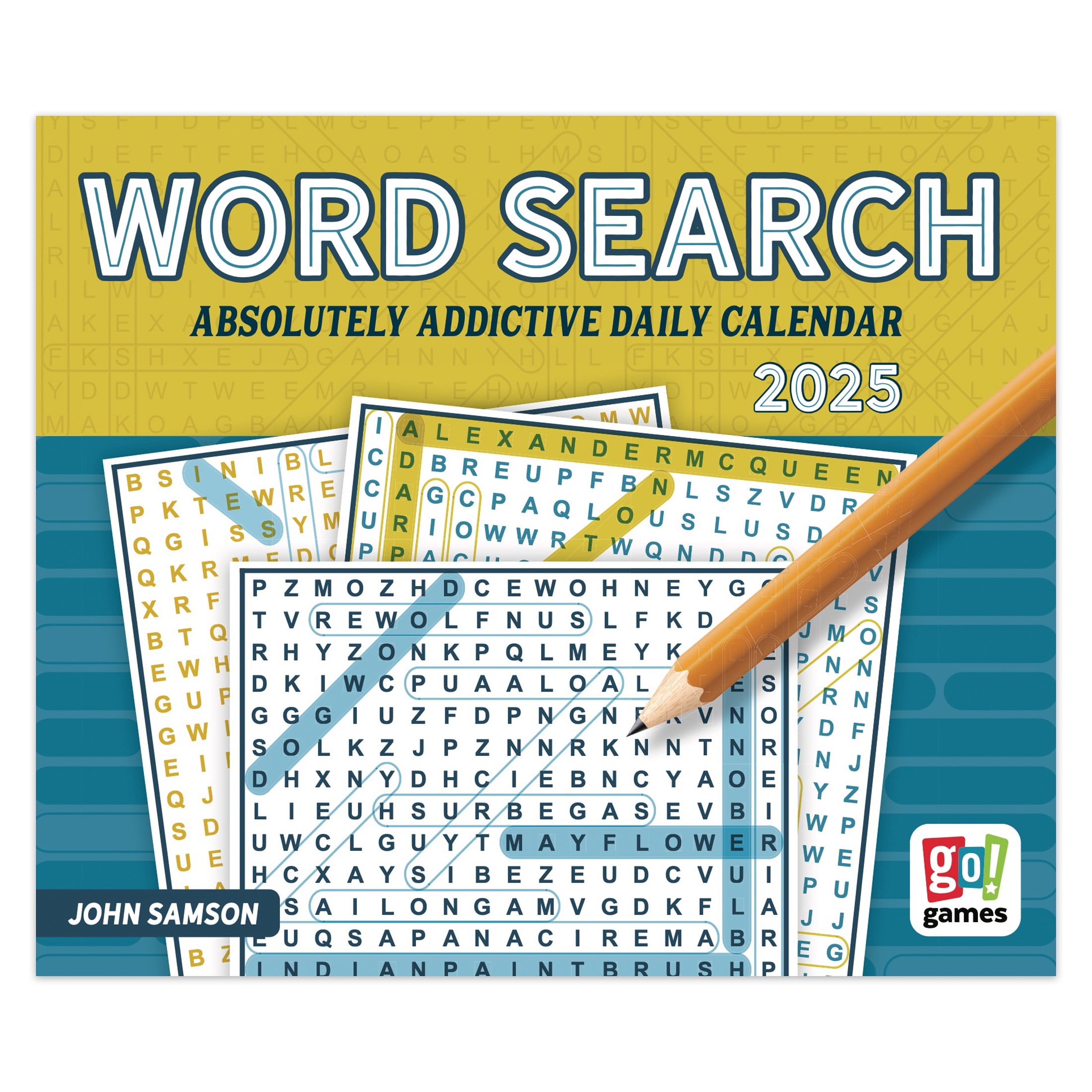 Word Search | 2025 6x5" Desktop Box Calendar | Cal Ink