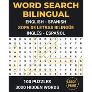 Word Search Bilingual English - Spanish Sopa de Letras Bilingue Ingles - Espa ol Professional Puzzle Book for Word Fi, Paperback