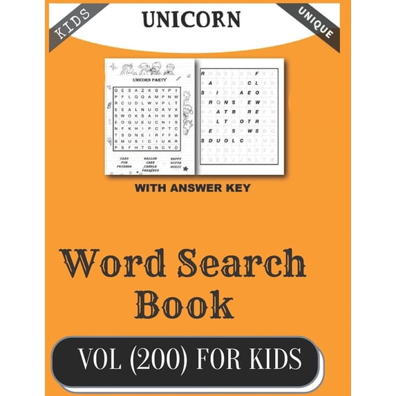 Word Search Book Vol (200) for Kids: Jumbo Word Search Puzzle Book (8.5x11) with Fun Themes, (Paperback)