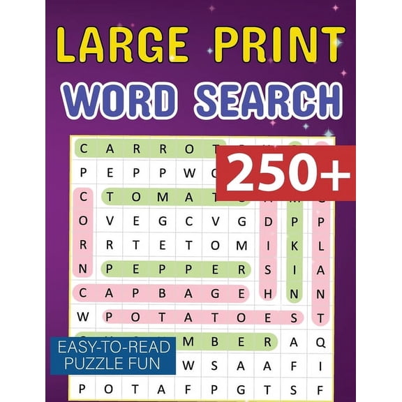 Word Search Book for Adults with Solution: Relaxing Word Search Book for Adults 250 Word Puzzles for Adults Teens and Se, (Paperback)