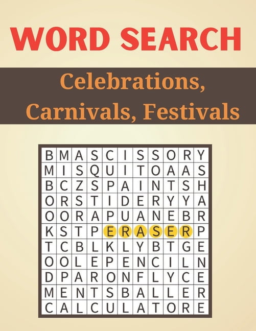 Word Search Celebrations, Carnivals, Festivals: A Word Search Word ...