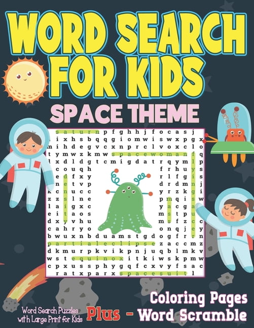 Word Search For Kids Space Theme: Word Search Puzzles with Large Print ...
