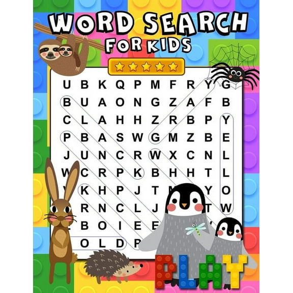 Word Search For Kids: 100 Fun and Educational Word Search Puzzles for Kids ages 6-8 Search & Find Activity Book to Improve Vocabulary, Spelling, Memory and Logic Skills, (Paperback)
