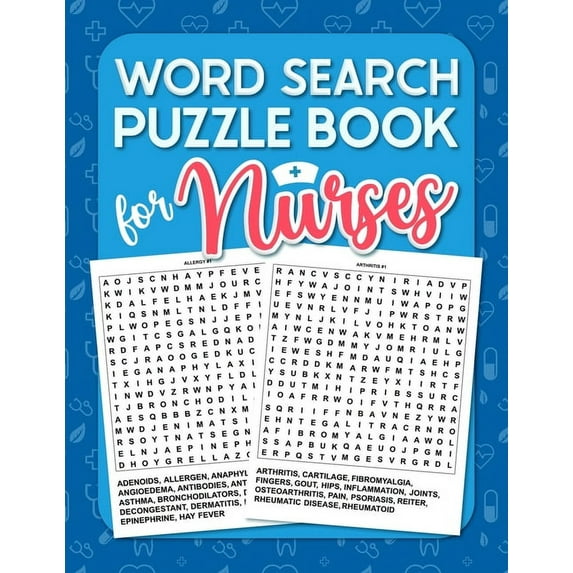Word Search Puzzle Book For Nurses: Activity Book For Nurses - Word Search Book To Exercise You Brain - Appreciation Gif, (Paperback)