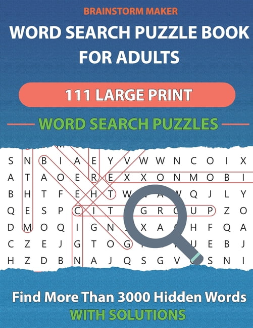 Word Search Puzzle Book for Adults: 111 Large Print Word Search Puzzles ...