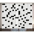 thumbnail image 1 of Ambesonne Word Search Game Curtains 2 Panel Set, Crossword Boxes, 108" x 108", Black and White, 1 of 3
