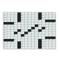 thumbnail image 1 of Word Search Puzzle Cutting Board, Blank Newspaper Style Crossword Theme Numbers in Word Grid, Decorative Tempered Glass Cutting and Serving Board, Large Size, Black and White, by Ambesonne, 1 of 1