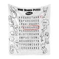 thumbnail image 1 of Word Search Puzzle Soft Flannel Fleece Throw Blanket, Black and White Game Sheet Design Finding the Names of Animals, Cozy Plush for Indoor and Outdoor Use, 70" x 90", Black White Red, by Ambesonne, 1 of 5