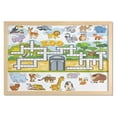 thumbnail image 1 of Word Search Puzzle Wall Art with Frame, Zoo Themed Game with Different Animals Numbers and Words Print, Printed Fabric Poster for Bathroom Living Room Dorms, 35" x 23", Multicolor, by Ambesonne, 1 of 2