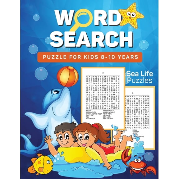 Word Search Puzzle for kids 8-10 years : Large Print Crossword Puzzles Sea Life Activity Book Brain Quest Workbook Large Print Word Search Crossword Book (Paperback)
