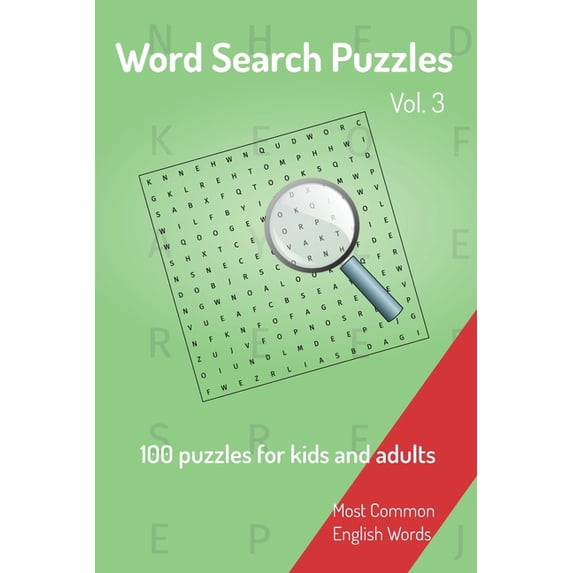 Word Search Puzzles - 100 puzzles for kids and adults: Most Common English Words - Easy to carry - 6x9in - 115 pages - 1, (Paperback)