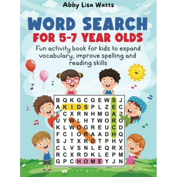 Pre-Owned Word Search for 5-7 Year Olds: Fun Activity Book For Kids to Expand Vocabulary, Improve Spelling and Reading Skills Paperback