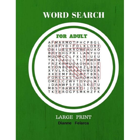 Word Search For Adult Large Print: Word Search For Adult Books 100 Puzzles (Paperback)
