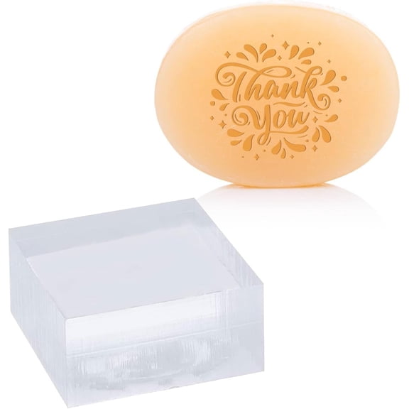 Word Soap Stamps Clear Acrylic Stamp Embossing DIY Thank You Chapter Imprint Molds Supplies Handmade Gift Soap Square Stamp
