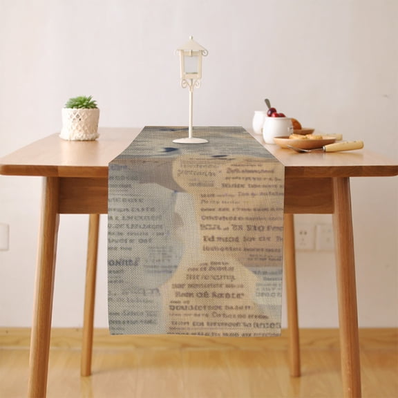 Word Table Runner, Seasonal Fall Winter Kitchen Dining Table Decoration for Home Party Decor 13 x 36 Inch