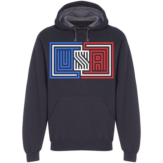 Word Usa, Banner Hoodie Men -Image by Shutterstock, Male x-Large
