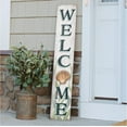 thumbnail image 1 of My Word! Welcome Coastal Scallop Shell Porch Board Welcome Sign and porch leaner for Front Porch, Yard, Deck, Patio, or Wall - Indoor Outdoor Decorative Farmhouse Rustic Vertical Home Decor 8"x46.5", 1 of 5