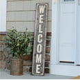 thumbnail image 1 of My Word! Welcome Grey W/ White Border Welcome Sign and porch leaner for Front Porch, Yard, Deck, Patio, or Wall - Indoor Outdoor Decorative Farmhouse Rustic Vertical Home Decor 8"x46.5", 1 of 5