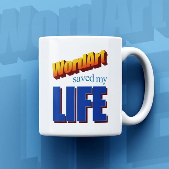 WordArt Saved My Mug Graphic Designer Gift, Graphic Designer Mug, Nostaic Gift, R Office Mug, Excel Gift, Windows Gift, Office.