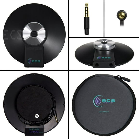 WordForum 4 pole 3.5 mm Omni-directional Conference Microphone with 3.5 mm Stereo Speaker Output Jack for iPhone, Android Smartphone, Microsoft Surface and other tablets