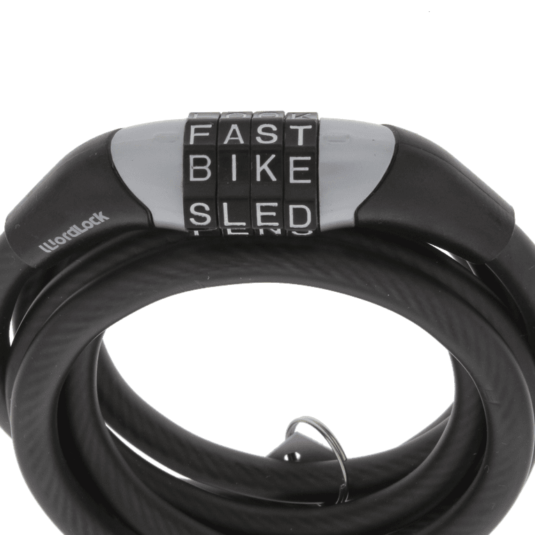 WordLock 8mm x 4 ft Cable Bike Lock Black