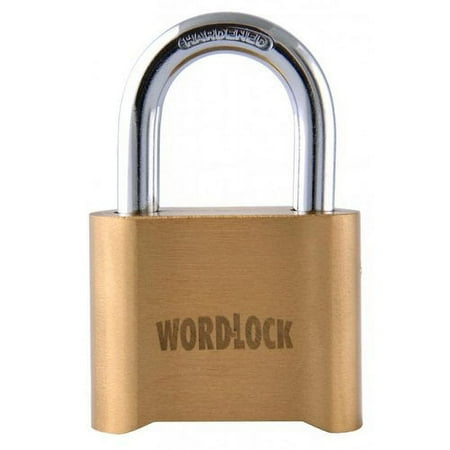 WordLock PL-048-SS 4-Dial Brass Lock, Short Shackle