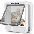 Wordcam Large Cat Door, 4 Way Locking Cat Doors Flap for Interior Exterior Doors, Pet
