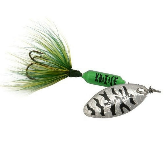 Worden 1/16 oz Rooster Tail Lure, Metallic Lime Tiger