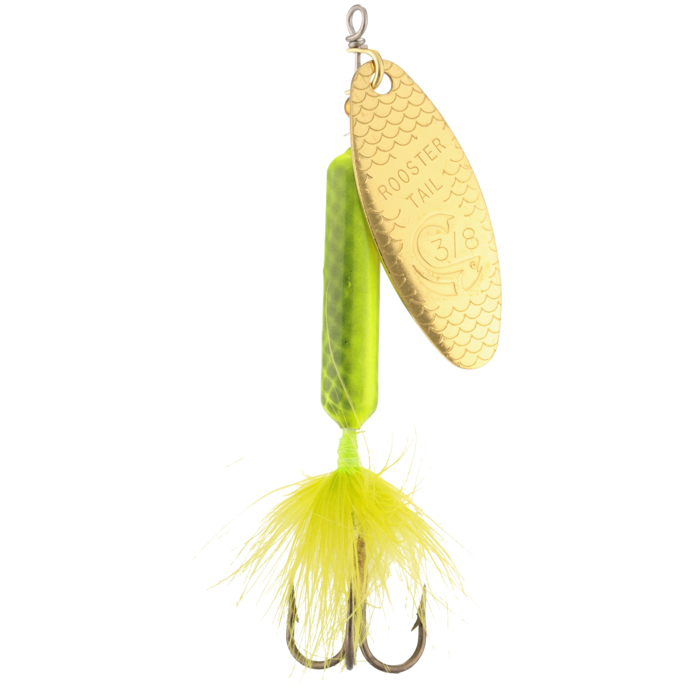 Worden's® Original Chartreuse Rooster Tail®, Inline Spinnerbait Fishing  Lure, 3/8 oz 