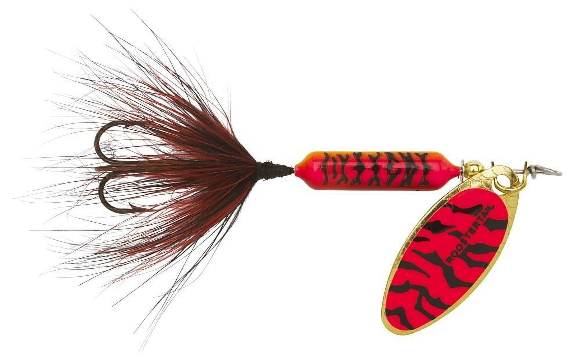 fish lures with red heads and wormlike tail 7" Ribbon Worm Shad in the backcountry or along the shoreline Worden's Original Red Black Tiger