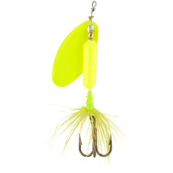 Worden's Original Rooster Tail, Inline Spinnerbait Fishing Lure, Glitter Chartreuse, 1/8 oz