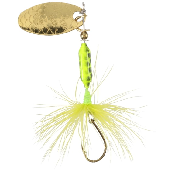 Worden's® Original Rooster Tail® Single Hook 1/24 oz. Chartreuse, Inline Spinnerbait Fishing Lure