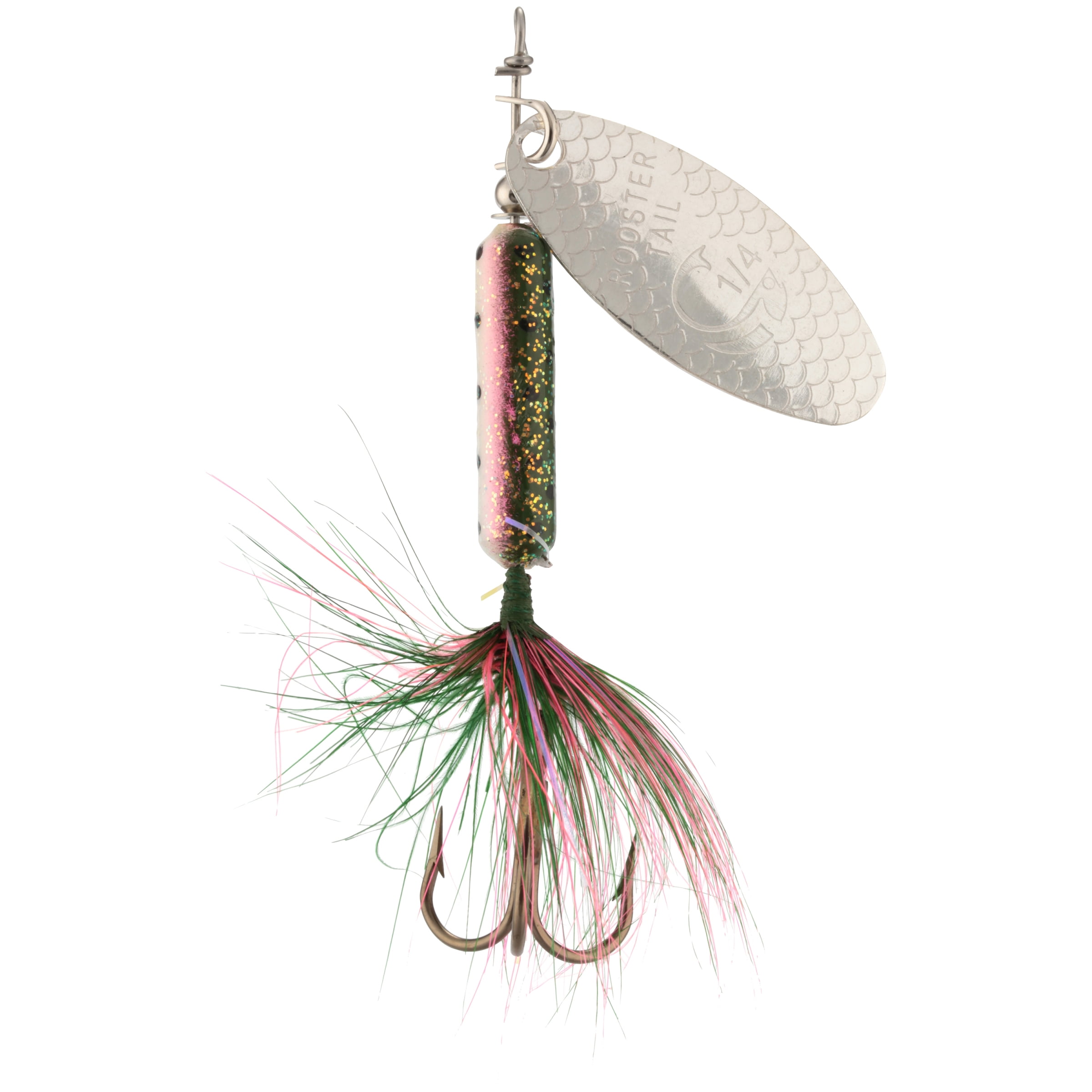 Worden's® Original UV Coated Tinsel Glitter Rainbow 1/4 oz. Rooster Tail®,  Inline Spinnerbait Fishing Lure