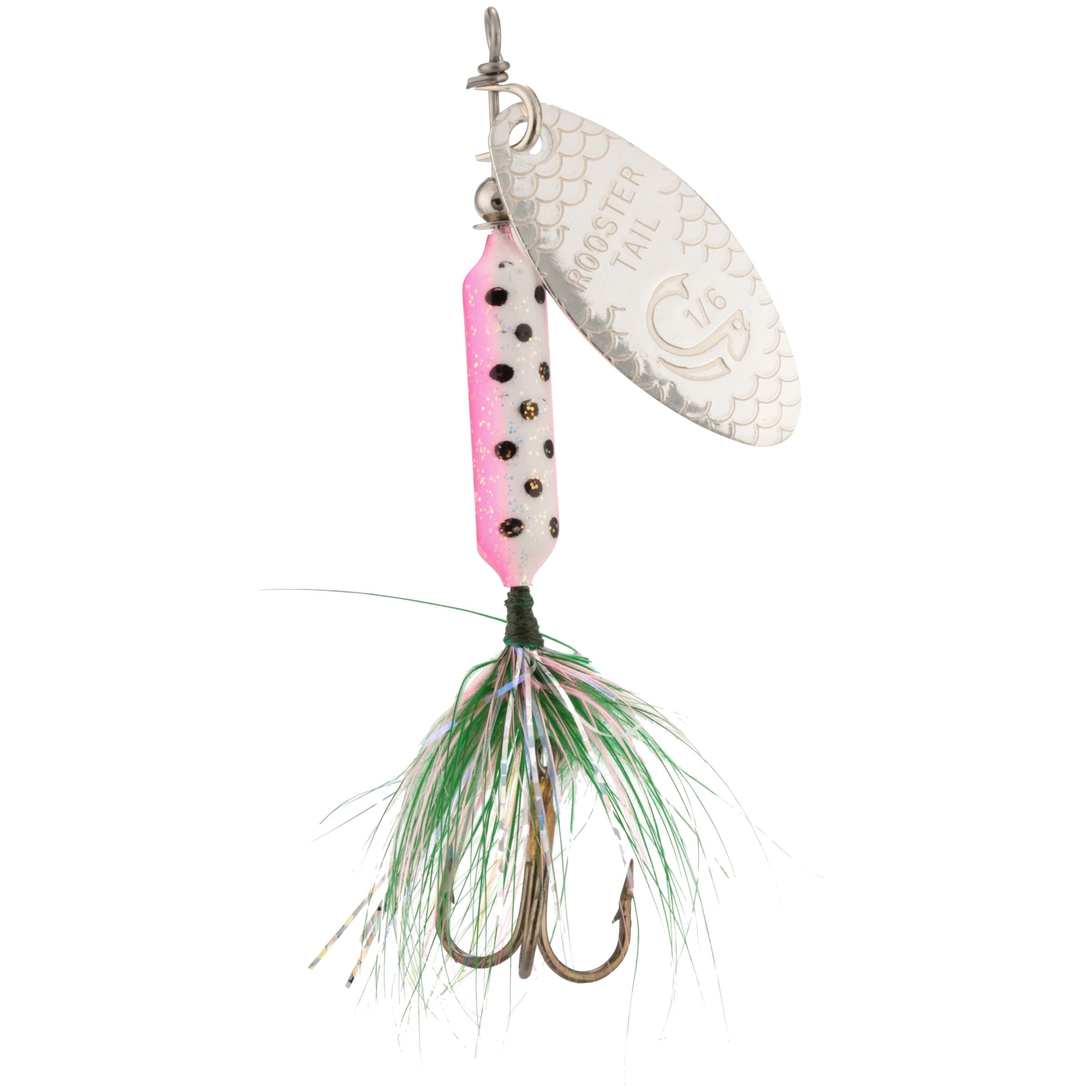 Worden's® Original UV Coated, Tinsel Glitter Rainbow 1/6 oz, Rooster Tail®, Inline Spinnerbait Fishing Lure