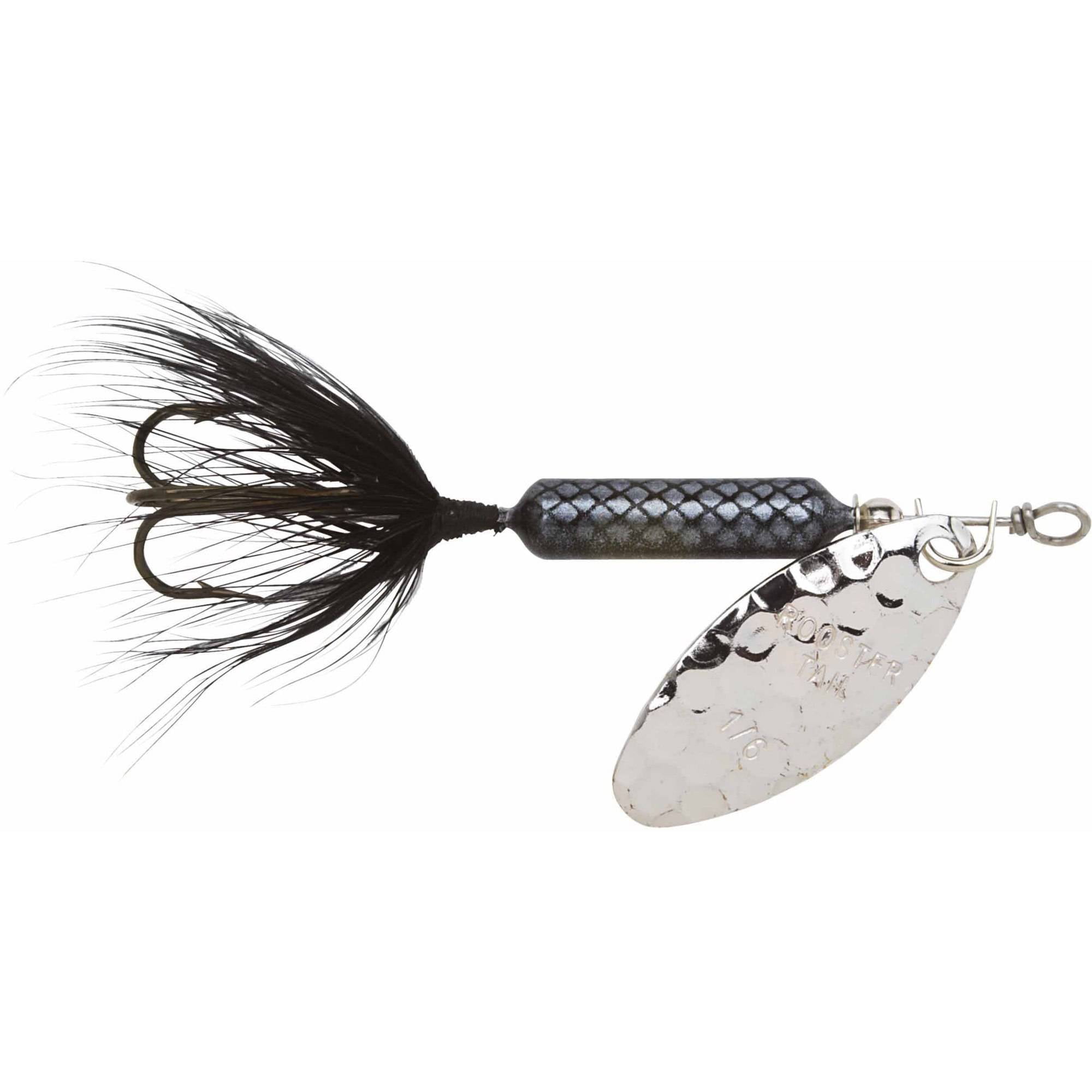 Worden's Rooster Tail, 1/6 oz, Hammered Silver Black - Walmart.com
