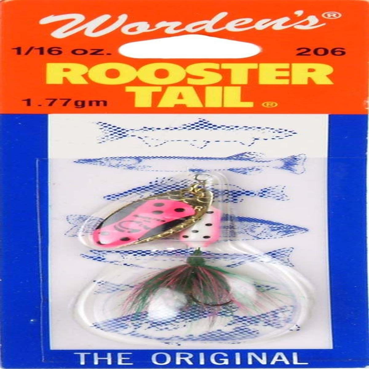 Worden's Rooster Tail, Inline Spinnerbait Fishing Lure, 1/16 oz, Rainbow Tux