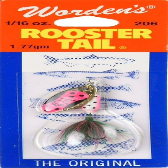Worden's Rooster Tail, Inline Spinnerbait Fishing Lure, 1/16 oz, Rainbow Tux