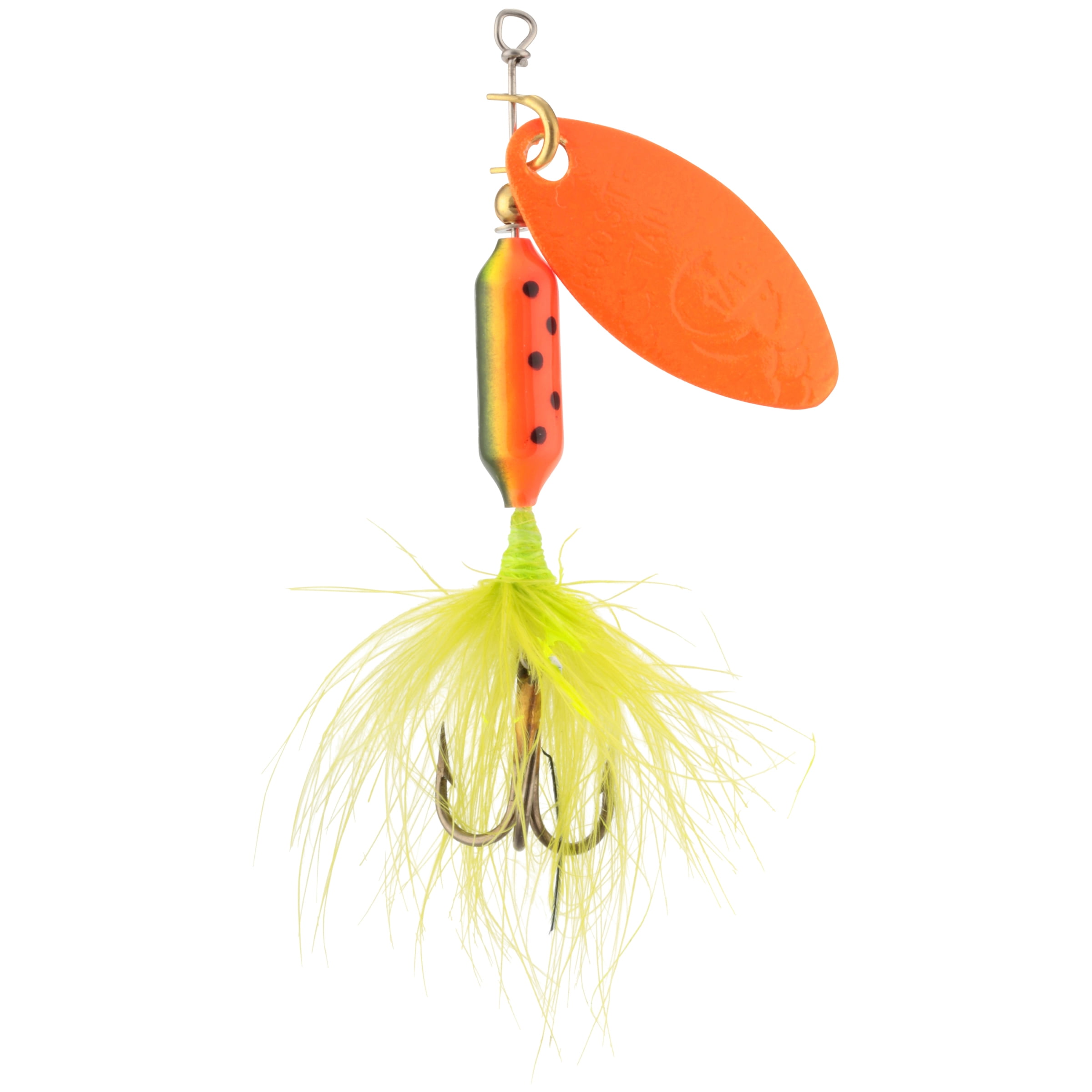 Worden's® Rooster Tail® Original Fire Tiger, Inline Spinnerbait Fishing Lure,  1/16 oz. Carded Pack 