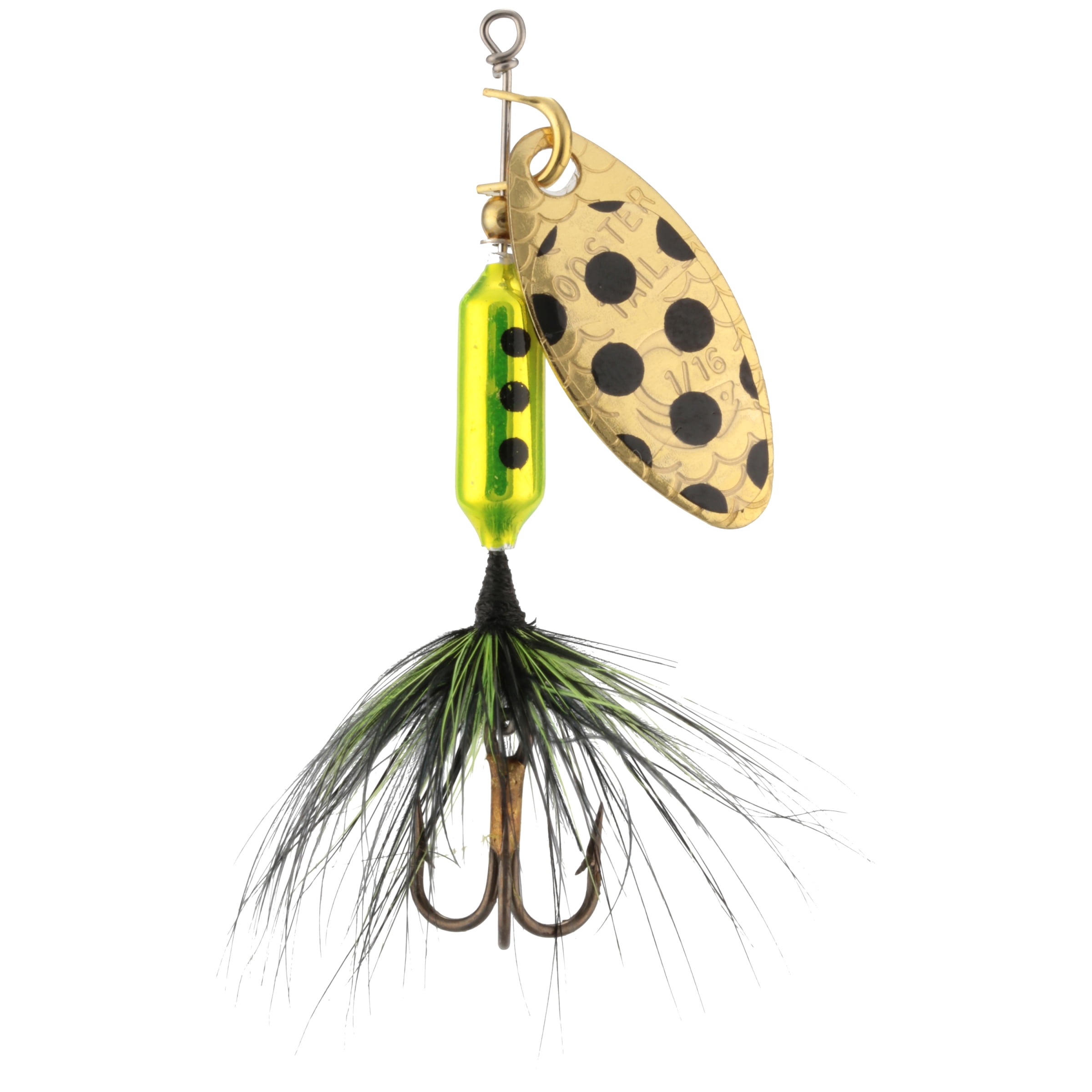Worden's® Rooster Tail® Original Met Spot, Inline Spinnerbait Fishing Lure, 1/16 oz. Carded Pack